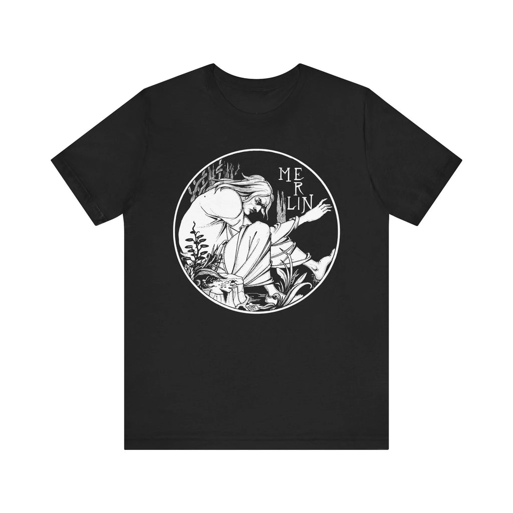 Merlin Aubrey Beardsley Shirt Wizard T-shirt Magician King Arthur Retro Witchcraft Gothic T-shirt Unisex Jersey Short Sleeve Tee