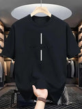 Minimalist Men's Black Graphic T-Shirt Way Maker Vertical Line Bold Typography Statement Design 100% Cotton Heavyweight Short Sleeve Casual Streetwear Tee