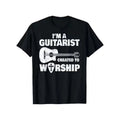 item picture mens christian guitar worship t shirt soft breathable cotton church concert tee a guitarist to worship design black with white music for worship musicians religious