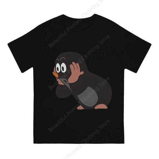 Soft Cotton T-shirt Small Mole Print Cool Men's and Women's T-shirt Loose and Oversized Short Tee Trend Interesting All Match