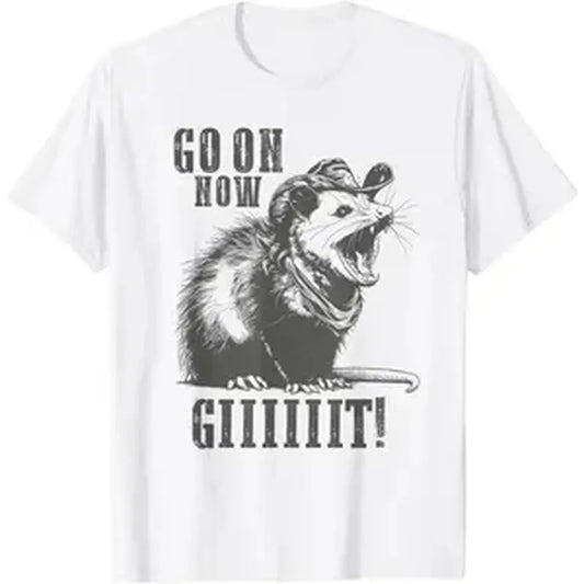 Vintage Cowboy Opossum Shirt - Go On Now Git Western Opossum T-Shirt