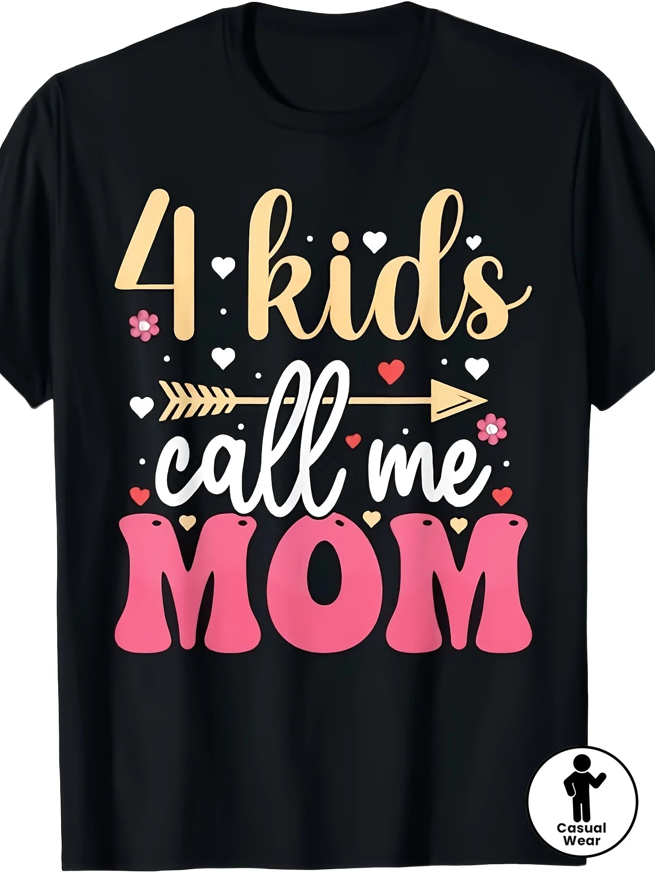 4 Call Me Mom T-Shirt, a Perfect Mother'S Day Present for Mom. This Casual Tee Is Ideal for Vacations, Parties, And Sports, Featuring a Unisex Design for The Summer of 2026 with Short Sleeves And a 220G Print