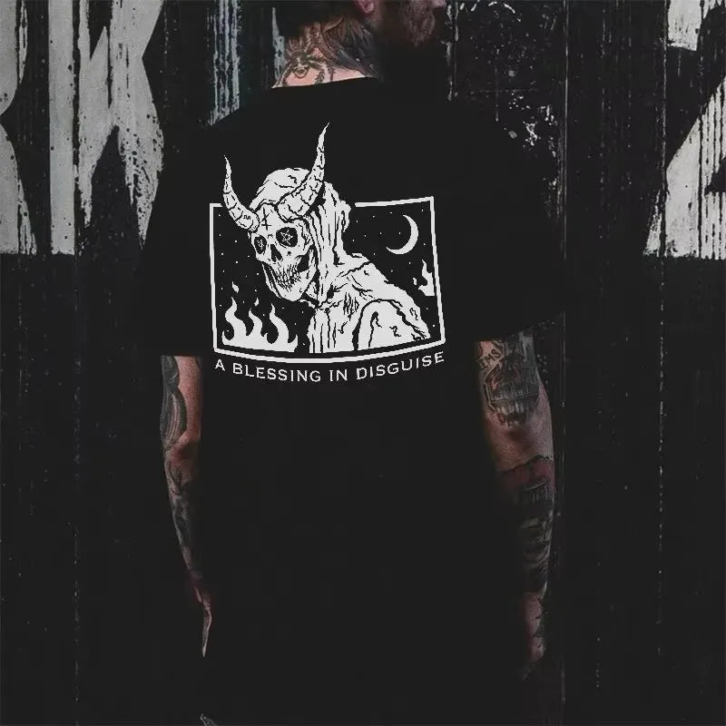 HOT SALE Goth Punk Style Skull Design Man T Shirt Street Rock Hip Hop Street Wear Grunge Rock Heavy Metal Rock Tee Ropa Hombre