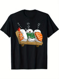 Sushi Print Apparel, Men'S T-Shirts, Food Pattern T-Shirts for Outdoor Wear, Men'S Clothing, Casual Short-Sleeve Crew Neck T-Shirts, Men'S Tops, Gifts for Men