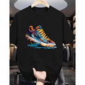 Instantly Captivated! Sneakers Printed White T Shirt Regular Fit Summer Short Sleeve Top Men's Fashionable Daily WeaT Shirt Fo