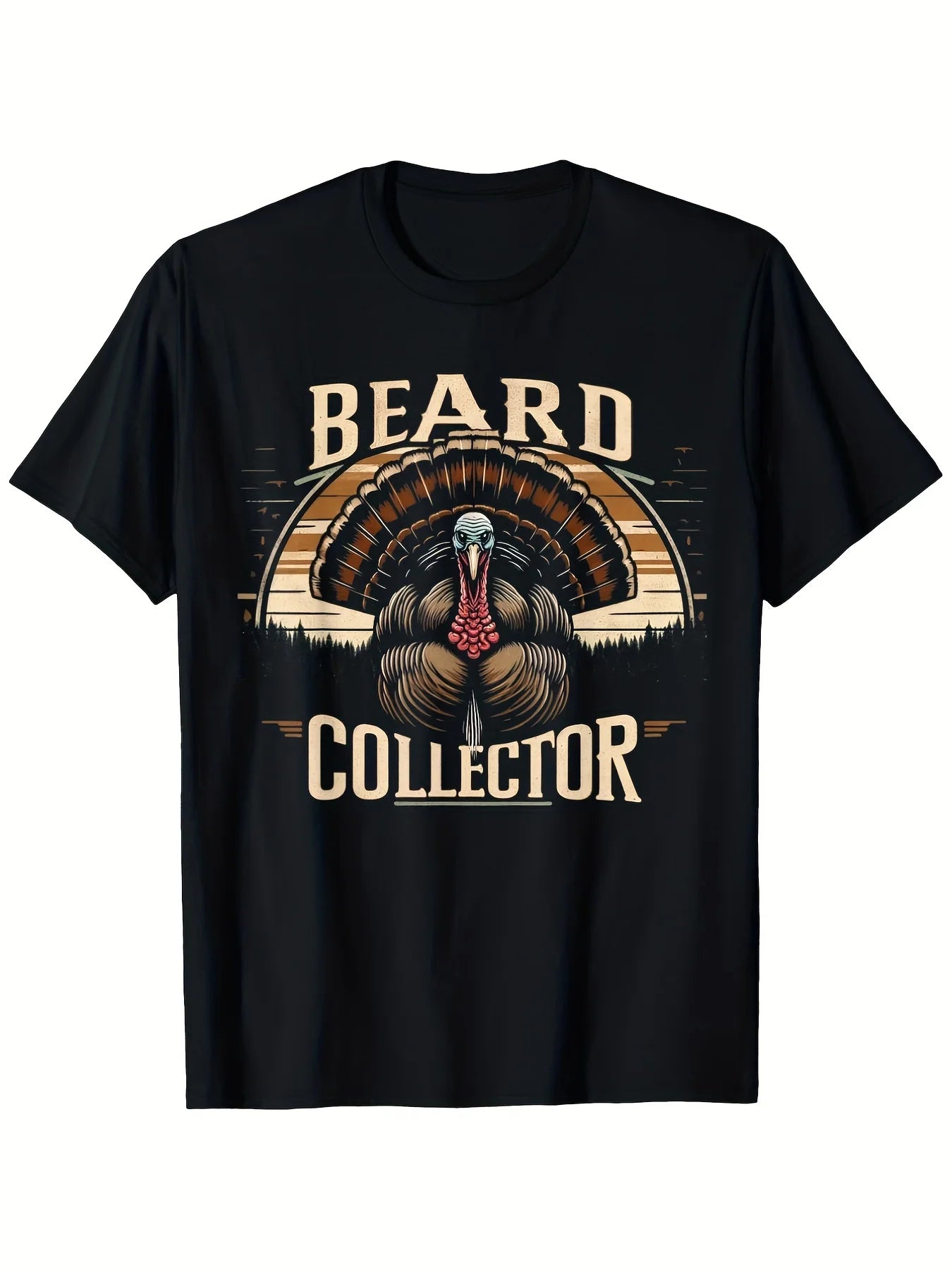 Beard Collector Turkey Hunting Men'S T-Shirt | 180G - 100%, Casual Round Neck Short Sleeve Tee With Vibrant Design, Soft, Comfortable & Machine Washable - Ideal For Casual Attire & Unique Gift