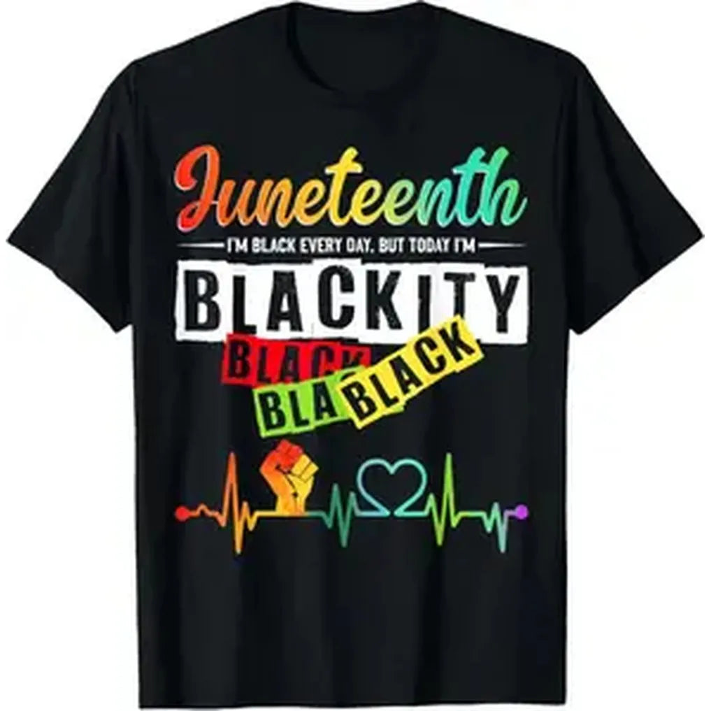 Juneteenth Blackity Heartbeat Black History African America T-Shirt