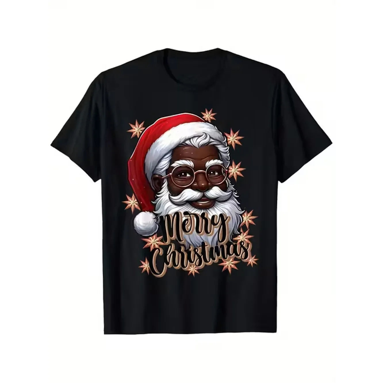 item picture 100 round neck t shirt featuring an african american santa christmas halloween and thanksgiving a great gift for men women as well as for valentines day for your boyfriend or girlfriend