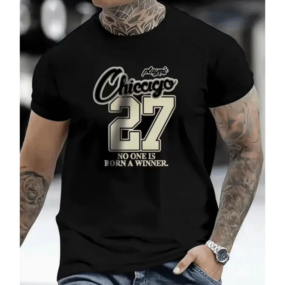 Mens TShirt Comfortable Crew Neck Casual Cotton ShortSleeves Breathable Top Menswear Tshirt Summer Spring Trendy Letter Print