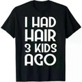 Smooth Soft Seamless Cotton Fabric Humorous Bald Dad T-Shirt - Perfect Father's Day Gift for Fathers of 3 Triplets