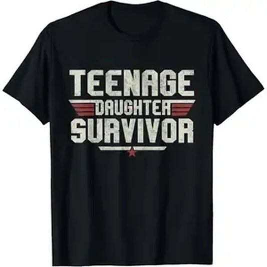 Valentine's Day Gift Teen Daughter Survivor T-Shirt - Funny Gift for Dad & Mom - Vintage Father's Day Humor