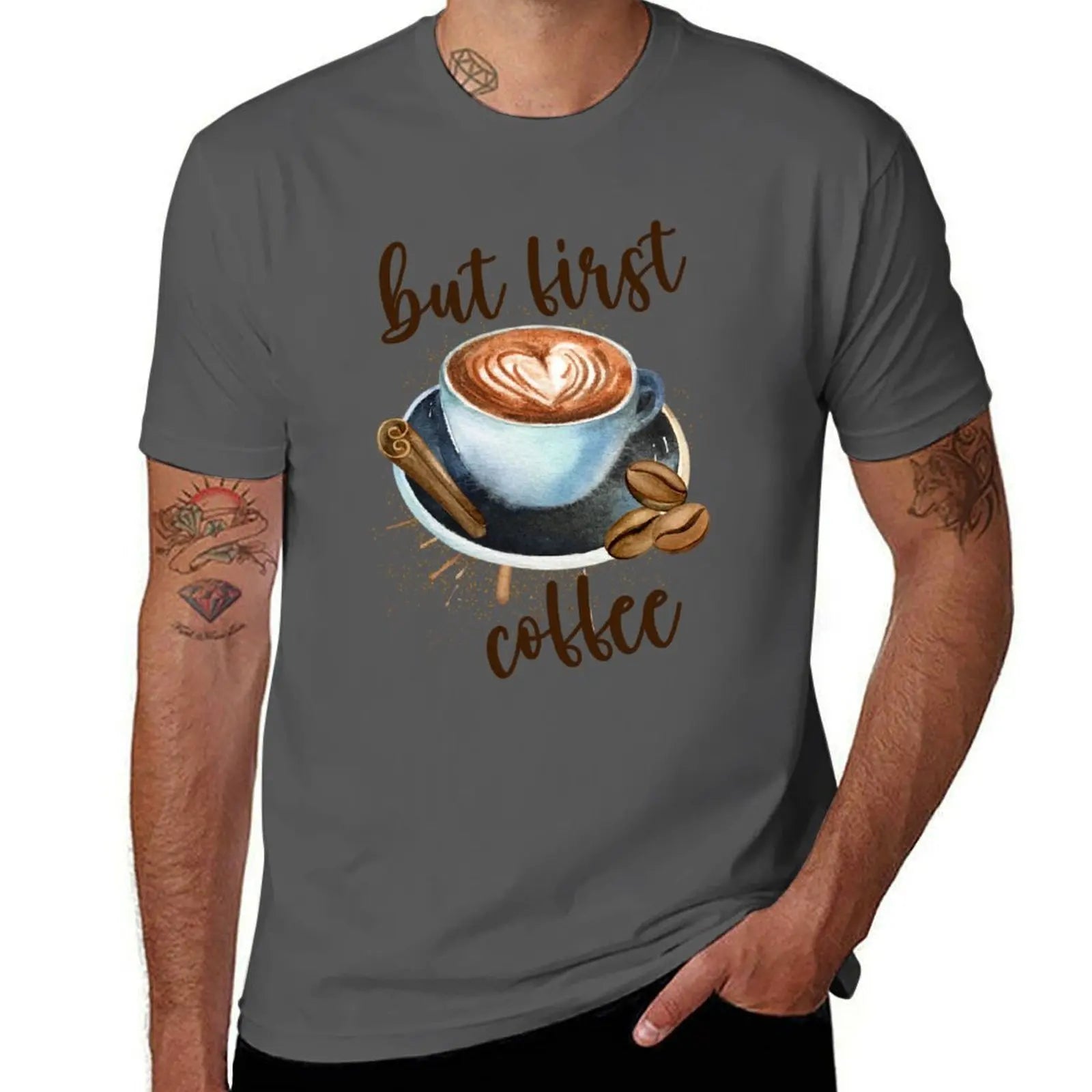 HOT SALE But First Coffee T-Shirt T Shirts for Man Pack  T-Shirt  Man Graphic T Shirt High Quality T-Shirt  Fashion Top Tees