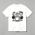 Men's casual graphic T-shirt, eye-catching hamster print with number decorations. Breathable crew neck, fashionable summer street style, machine washable Comfortable and versatile daily fashion T-shirt. Bold print design, regular fit, pure cotton material