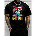 Men'S Casual T-Shirt Featuring a Trendy Design of a Dabbing Bunny with Glasses, Perfect for Easter It Includes Colorful Eggs And Is Ideal for Adults As a Holiday Gift for Casual Wear.png