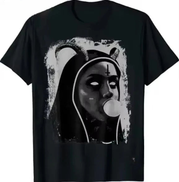 HOT SALE Evil dark style Wicked Occult Satanic Nun Gothic Tattoo Lilith Witch Pagan T-Shirt Size S-4XL Hot Sale 2025 Summer