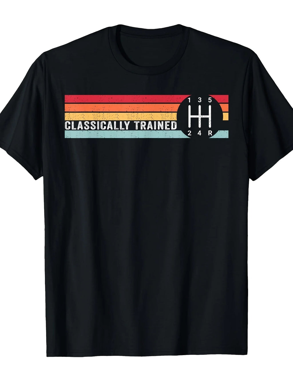 Racing Three Pedals Classically Trained Manual Transmission TShirt Classically Trained Sm Round Neck Short Sleeve Casual Henley Shirt Men TShirtRetro Casual Short-sleeved T-shirt with a Round Neck and Printed Pattern, Suitable for Daily Commuting