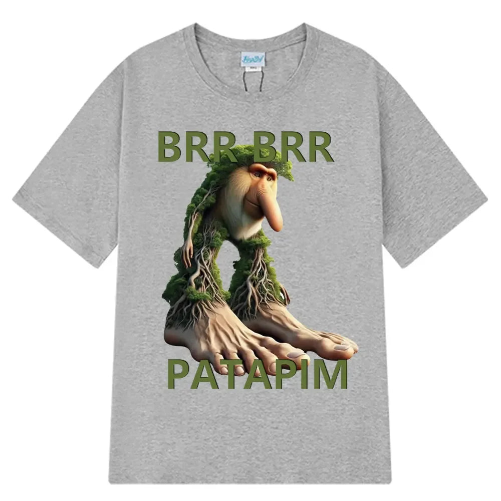 HOT  Brr Brr Patapim T Shirt Funny Italian Brainrot Meme Graphic T-shirt Men Women Summer Cotton Cozy Soft O-Neck T-shirts Tops