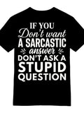 Men's Funny Sarcastic Answer Graphic Tee T-Shirt - Witty Comeback with Short Sleeve Casual Shirt | Humorous Print for Casual Attire & Social Interactions | Comfortable Round Neck T-Shirts Suitable for - Casual Attire & Conversation Starter