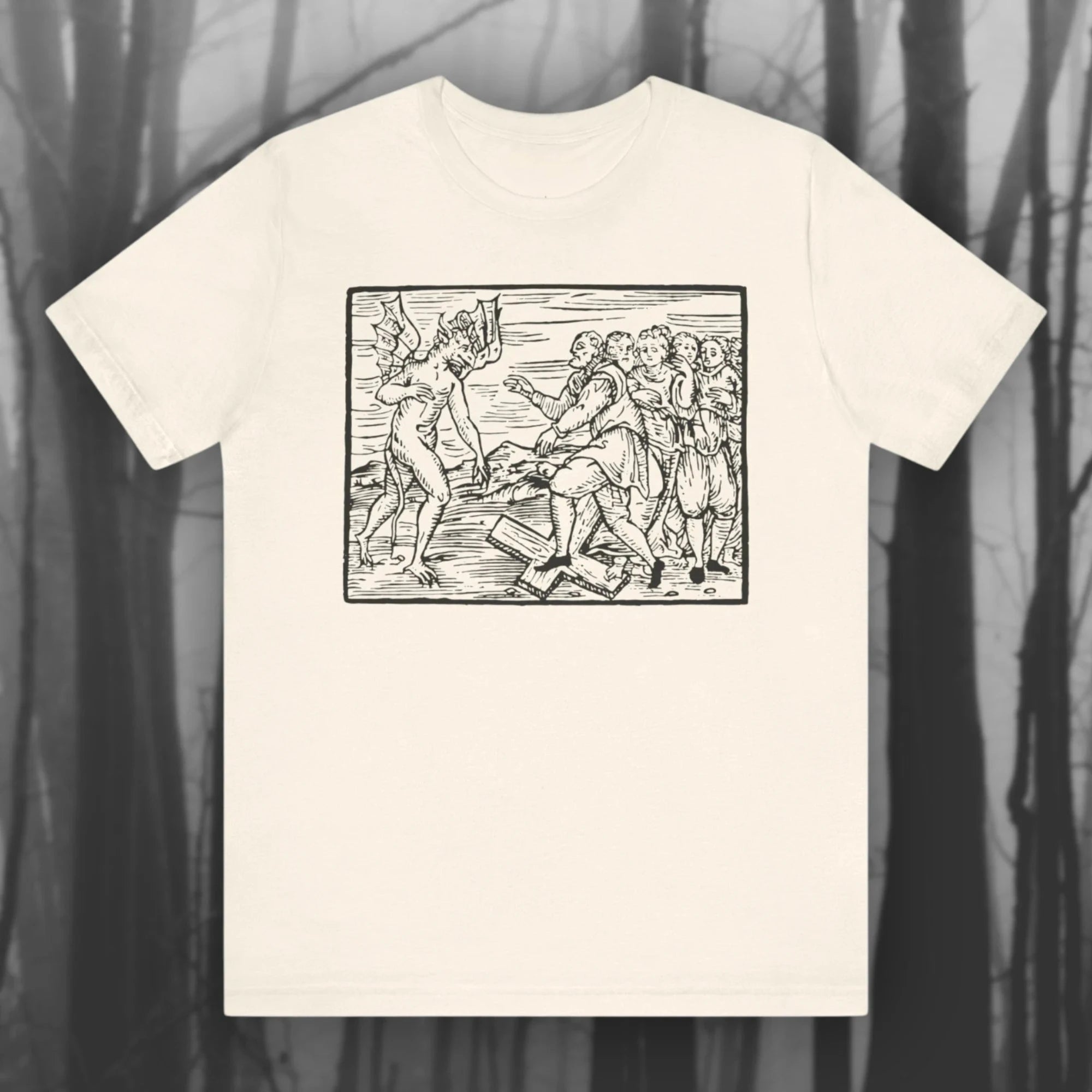 Give Up Christ Mystery Woodcut Shirt Vintage Witchcraft T-shirt Black Magic T-shirt Horror Gothic Unisex Short Sleeve T-shirt