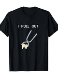 1pc, Men's Black Short-sleeve Round-neck T-shirt, Unique Street Style, Printed Design, Fashionable Choice for Spring and Summer