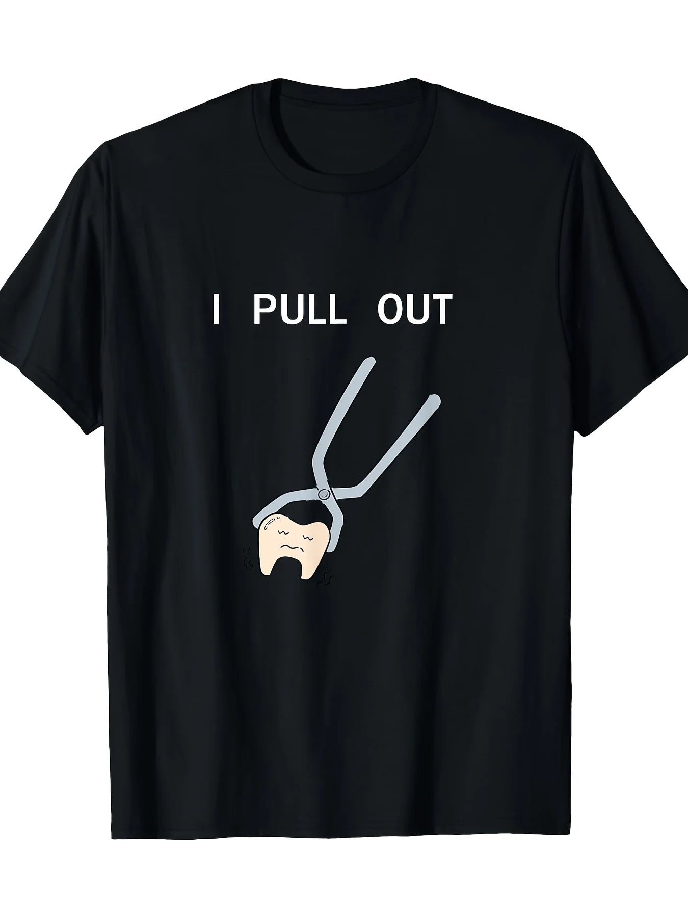 1pc, Men's Black Short-sleeve Round-neck T-shirt, Unique Street Style, Printed Design, Fashionable Choice for Spring and Summer