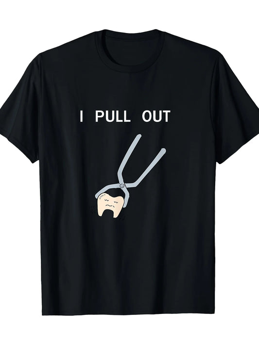 1pc, Men's Black Short-sleeve Round-neck T-shirt, Unique Street Style, Printed Design, Fashionable Choice for Spring and Summer