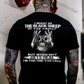 Men's Classic Cotton Crew Neck Tshirt - "I Might Be The Black Sheep Of The Family" Skull Print, Unisex Cut, Short-Sleeve, Casual Wear Sports Top