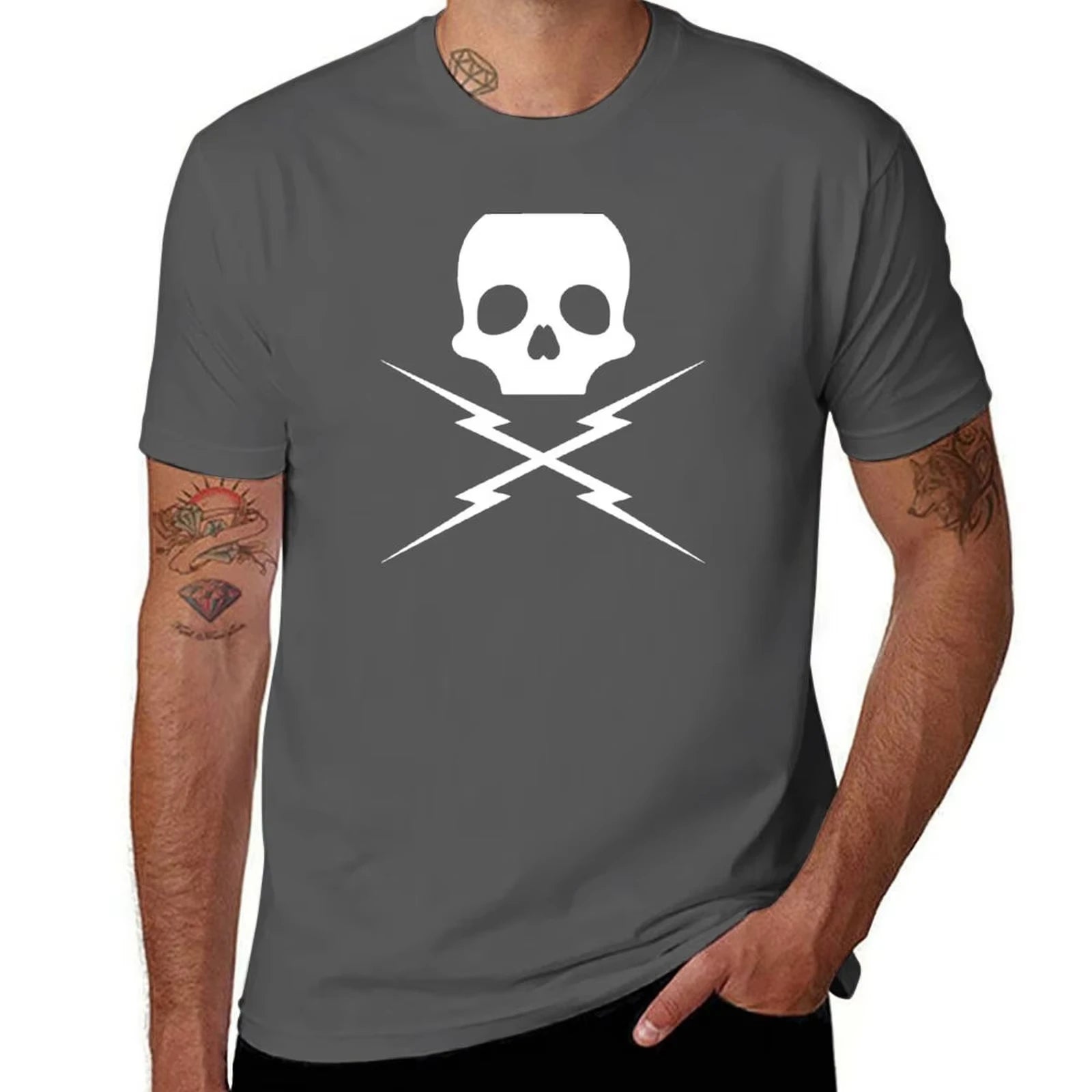 HOT SALE Death Certificate Skeleton T-shirt Boy Animal Print Essential T-shirt Man Clothes Graphic Clothing Men Fashion T-shirt