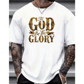 Men' God Be The Glory T-Shirt Religious Gift Suitable Him Short Sleeve Crewneck Tee Apparel for Team Meetings Holiday Presents