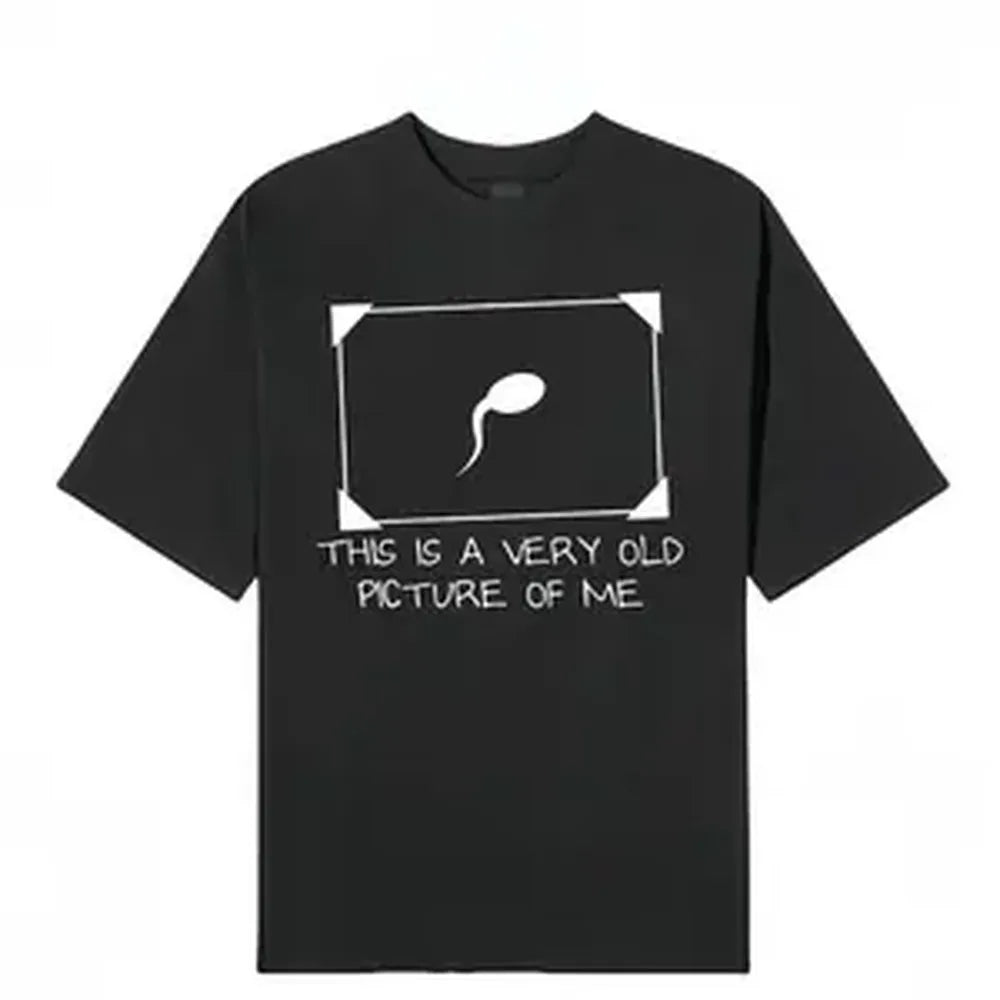 Unisex Casual Graphic T-Shirt, Loose Fit Short-Sleeve Round Neck Streetwear with Funny 'Very Old Picture of Me' Slogan