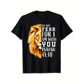 item picture 1pc christian faith t shirt with 41 10 lion of verse black cotton casual tee short sleeve round neck machine washable for church prayer casual attire