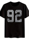 Number 9 Number 2 Printed Men's Casual Round Neck T-Shirt, Black Versatile Printed Pattern Men's Top, Men's Gift