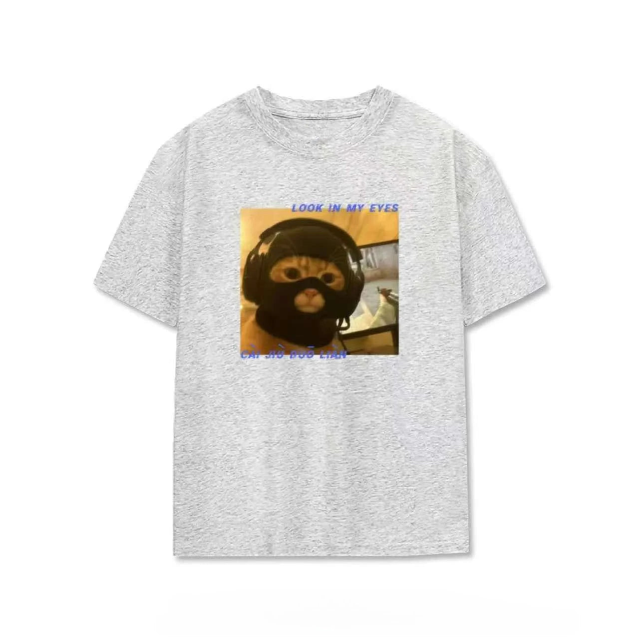 HOT SALE Funny Cat Design T-shirt for Men and Women Harajuku Short Sleeve Casual Breathable Loose Round Neck T-shirt Top Y2K Top