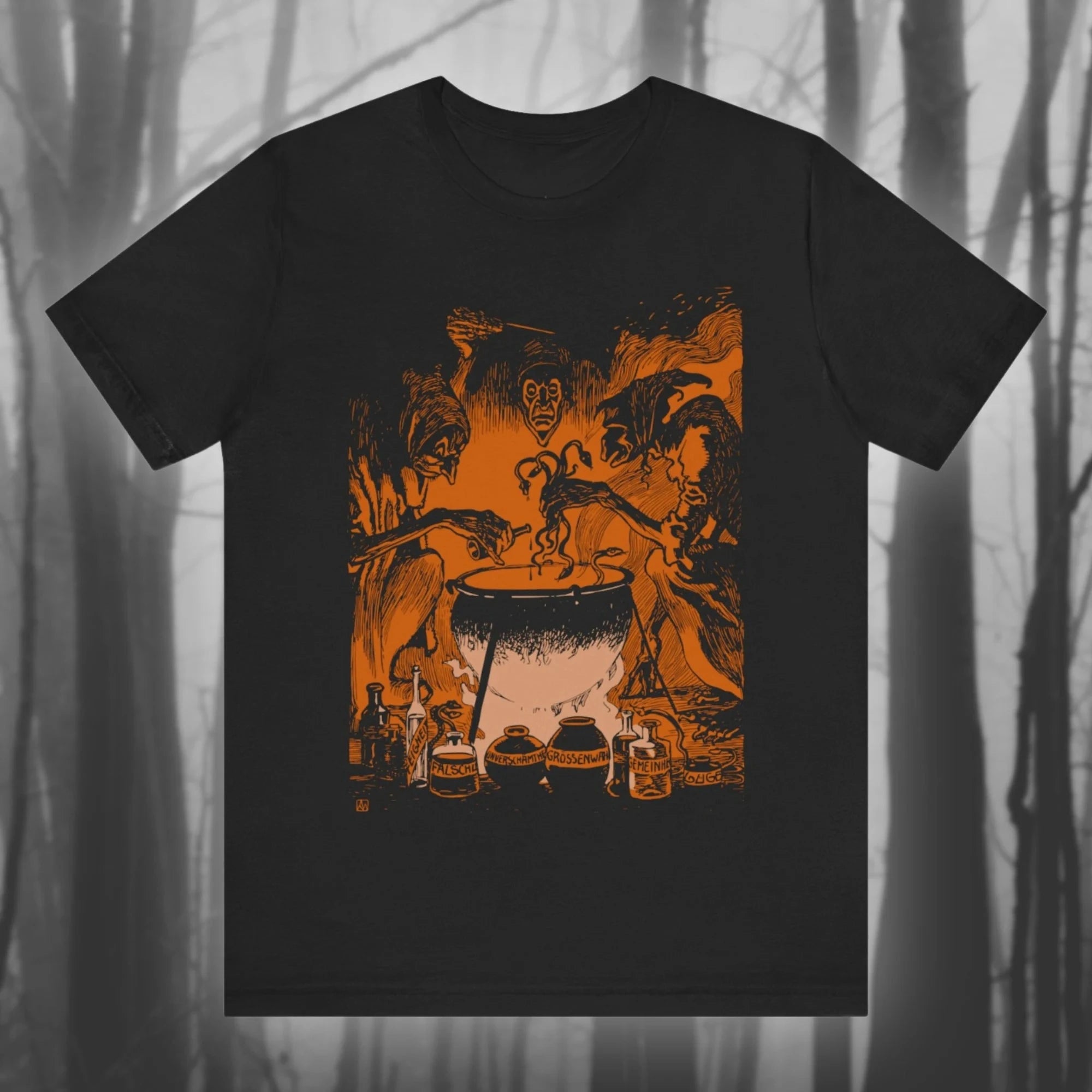 Witch Macbeth Witch Brew Retro Horror Shirt Witchcraft T-shirt Gothic T-shirt Mysterious Black Magic Unisex Short Sleeve T-shirt