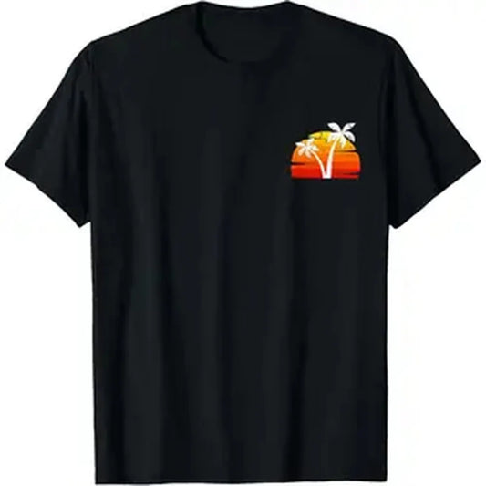 Cool Summer Sunset Vacation Men Women Beach Palm Trees T-Shirt Graphic tees