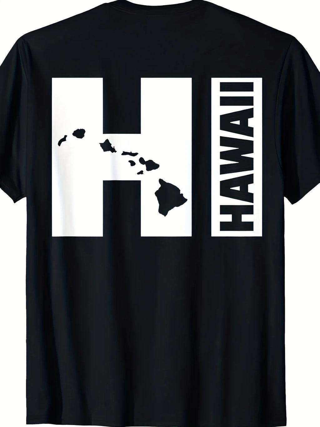 Allseason Apparel Presents a Men'S Vintage Hawaiian Islands Aloha State T-Shirt Featuring a Striking Black And White Hawaii Map Graphic. This Regular Fit Crew Neck Tee Is Made from Non-Stretch Fabric