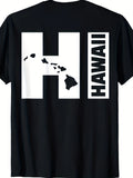 Allseason Apparel Presents a Men'S Vintage Hawaiian Islands Aloha State T-Shirt Featuring a Striking Black And White Hawaii Map Graphic. This Regular Fit Crew Neck Tee Is Made from Non-Stretch Fabric