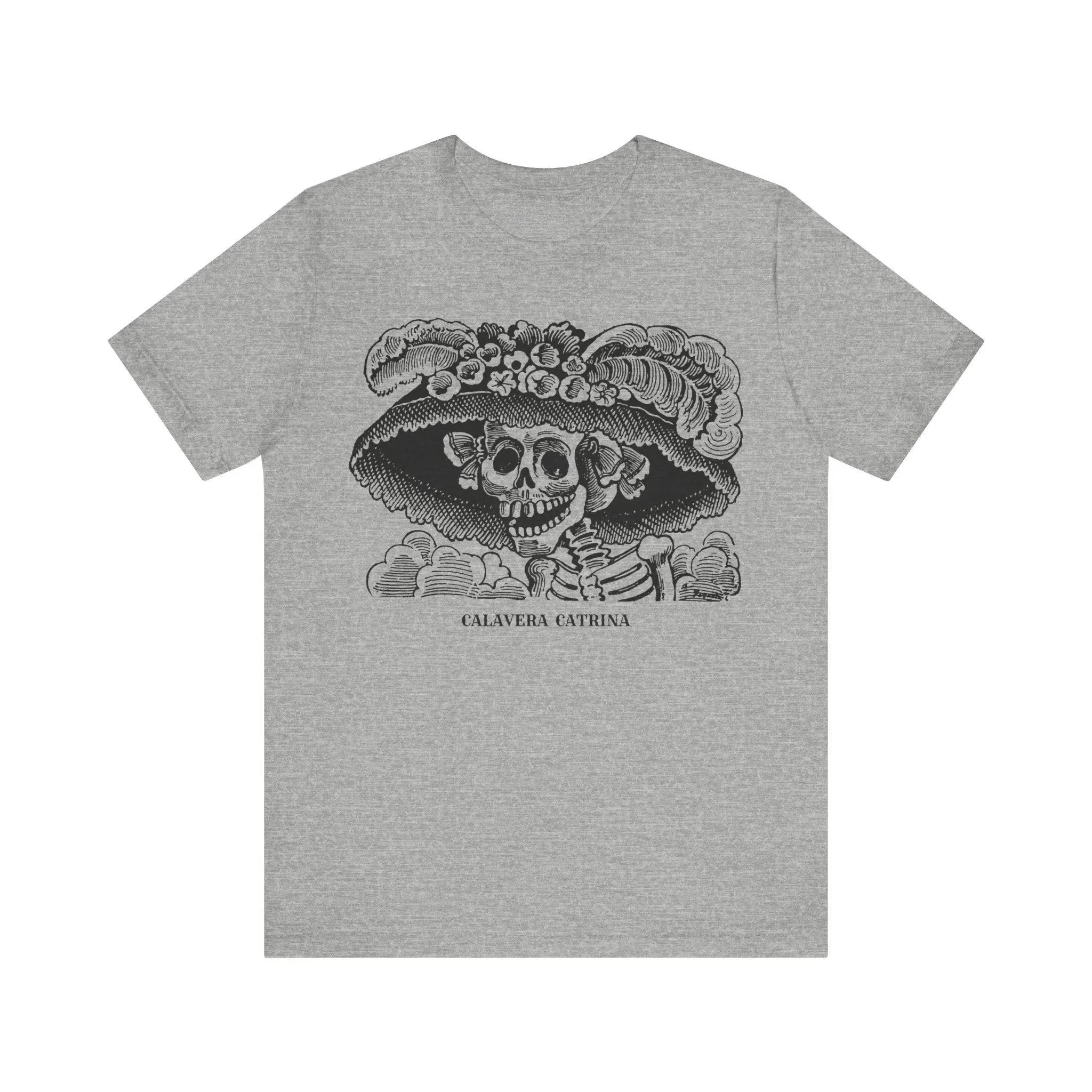 La Calavera Catrina Jose Guadalupe Posada shirt Mexican Heritage T-shirt vintage Spanish folk Art unisex jersey short-sleeved