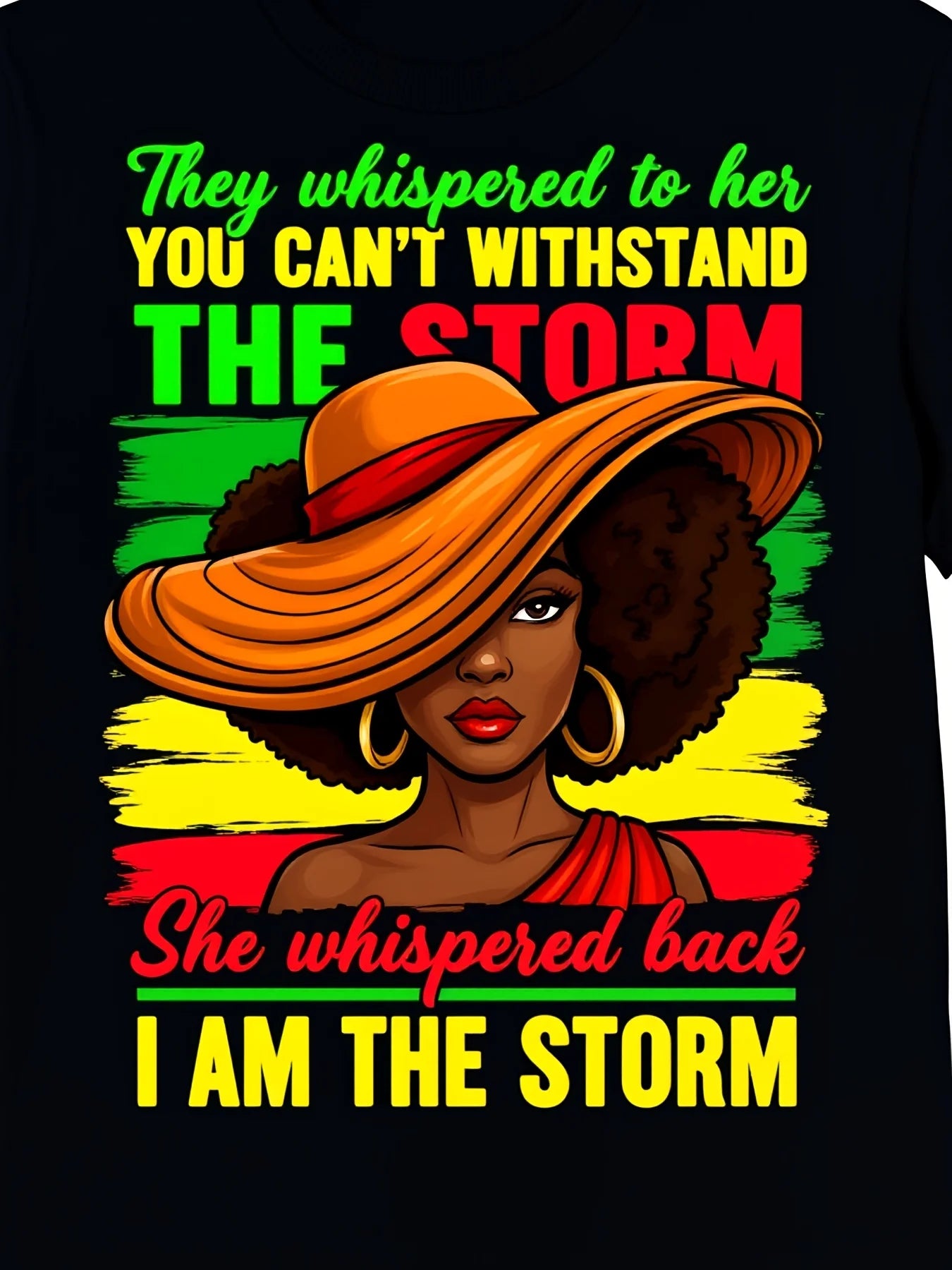 I Am The Storm Afro American Woman Black History Month TShirt Unisex Retro Cultural Pride Tee Comfortable Casual Wear Gift Apparel Unisex Menswomens 2026 Round Neck Regular Fit Couple Retro casual short-sleeved T-shirt with a round neck and printed