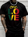 Trendy Casual Wear T-Shirt for Men Featuring a Classic One LOVE Graphic Print
