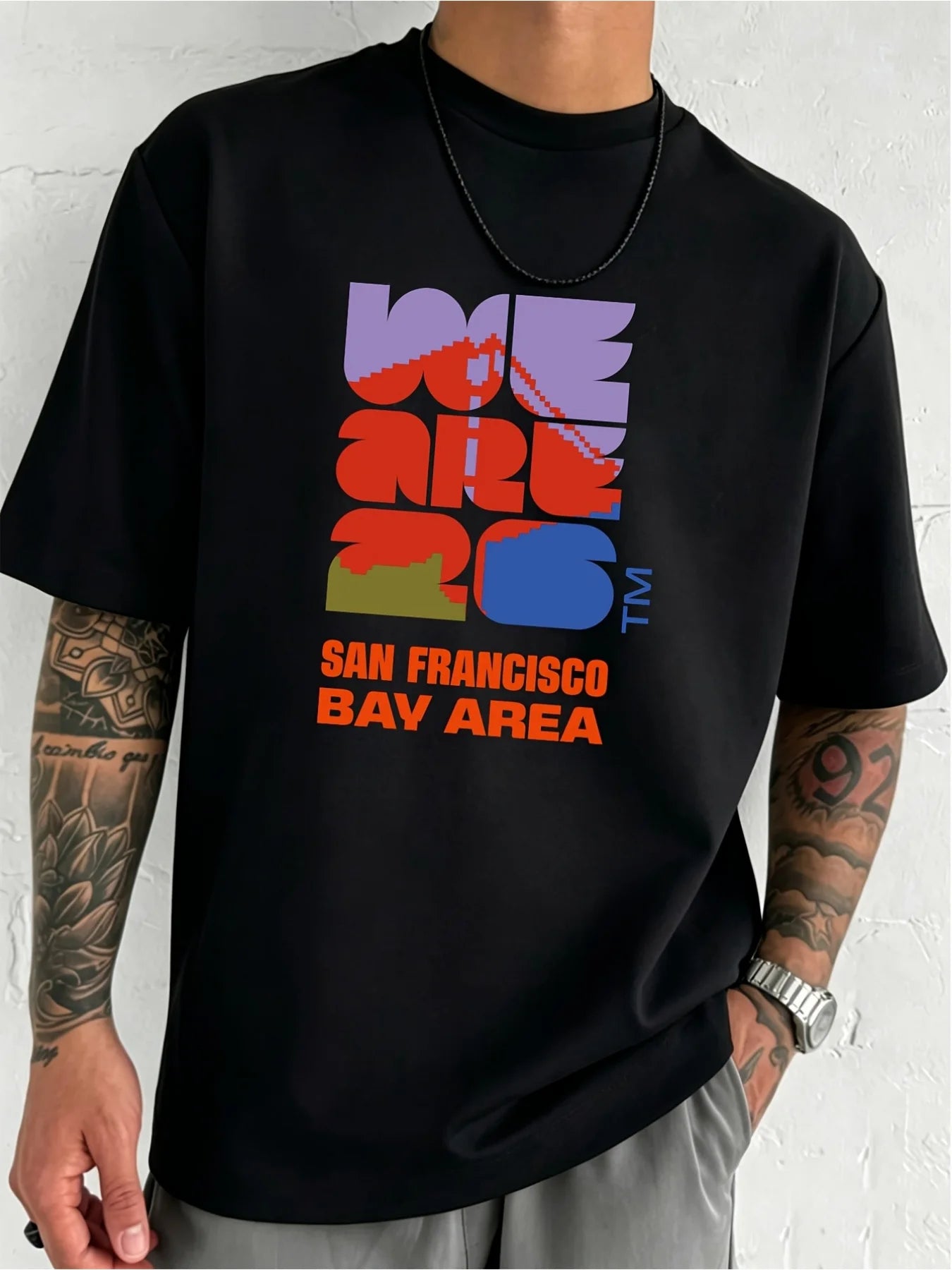 FIFA 2026 World Cup Licensed 100% Cotton Crewneck Tee Featuring San Francisco Bay Area Color Blocks Print Perfect for Birthday Parties Outdoor Camping Picnics and Summer Outings Fashionable Choice for Unisex Couples and Fan Gift Giving