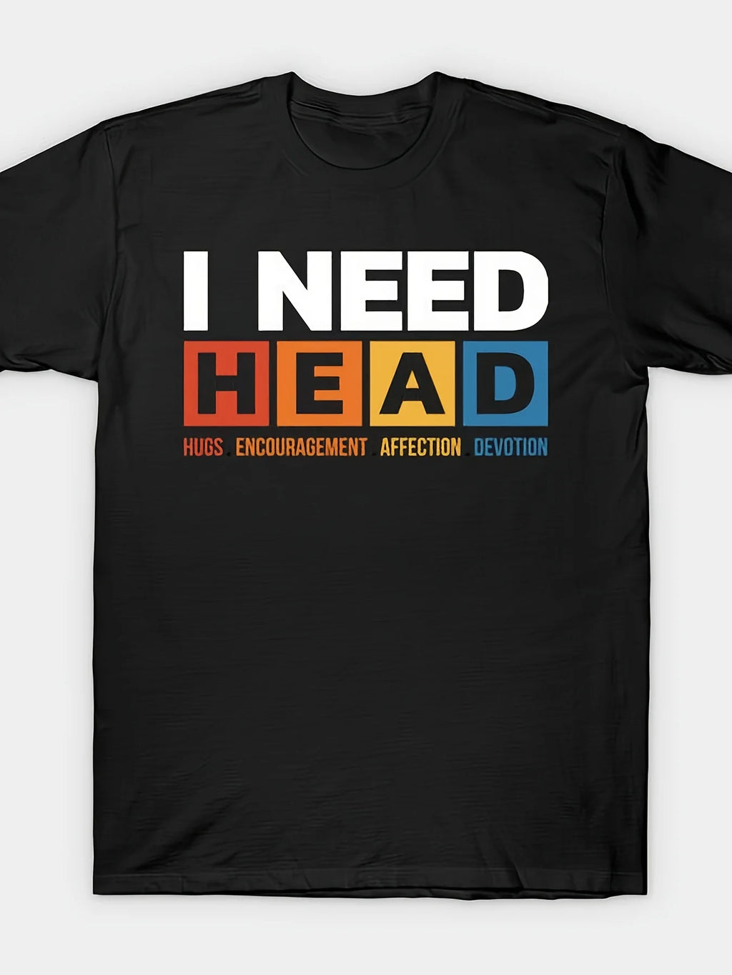 I-need-head T-shirt Same Style for Men and Women 2025-2026 Summer Short-sleeved Printed T-shirt Pure Cotton 220G