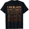 100% Cotton Graphic Tee - Soft, Breathable "I Am Black Every Month" Juneteenth Blackity Vibe Menswear Sports Top for Men, Kids (Sports & Outdoor Clothing)