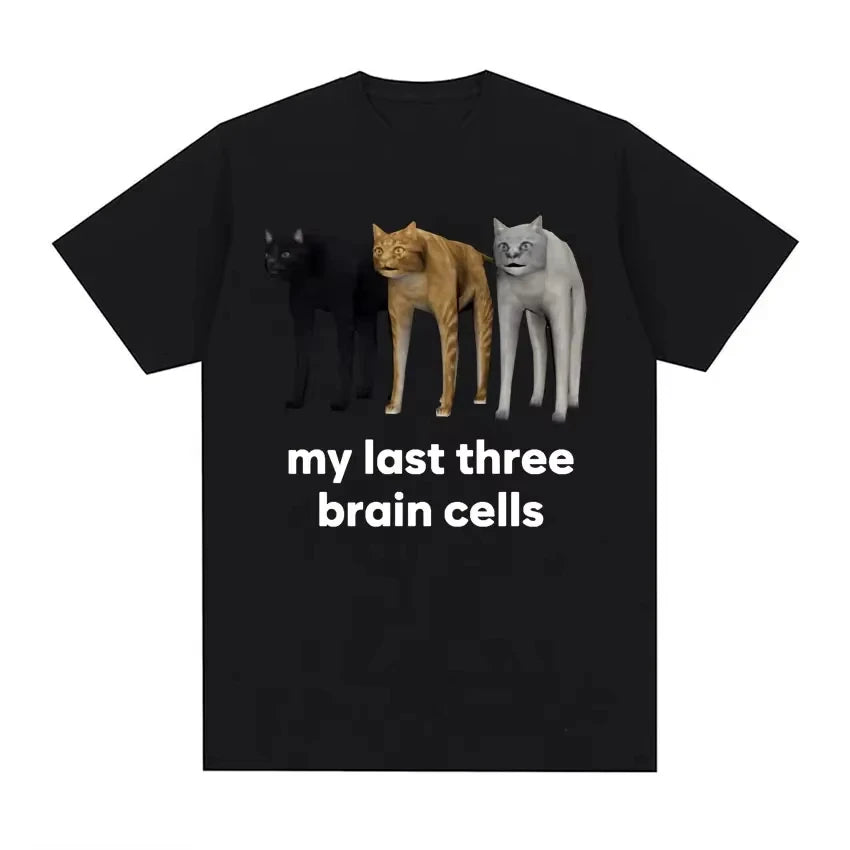 I Eat Cement Cursed Joke Cat Meme T-shirt - A Fashionable and Casual Short-sleeved T-shirt Suitable for Men HOT Emoji