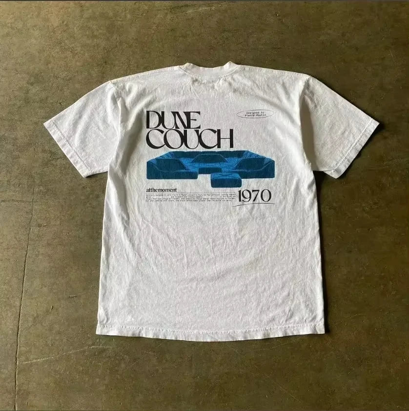 2025 Summer Fashion Tee Men Women Cotton T-shirt Y2K Loose Street Letter Print Short Sleeve Casual T-shirt  Retro Harajuku Top
