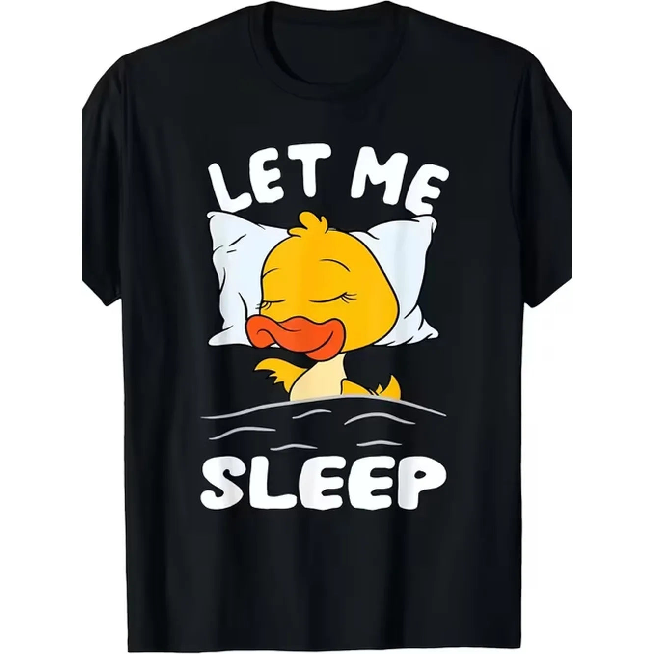 item picture mens black cotton t shirt with sleep duck graphic casual crew neck short sleeve tee regular season funny print shirt for men