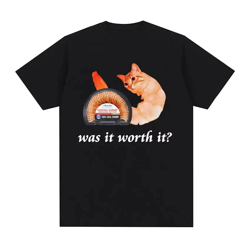 I Eat Cement Cursed Joke Cat Meme T-shirt - A Fashionable and Casual Short-sleeved T-shirt Suitable for Men HOT Emoji