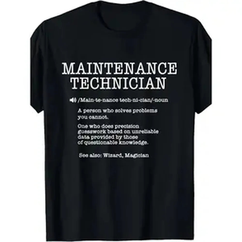 Handyman Graphic Print T-Shirt, Unisex Casual 100% Cotton Crewneck Top, Short-Sleeve Workwear Gift for Technicians