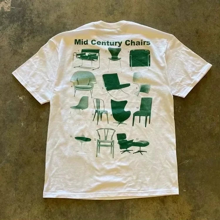 2025 Summer Fashion Tee Men Women Cotton T-shirt Y2K Loose Street Letter Print Short Sleeve Casual T-shirt  Retro Harajuku Top