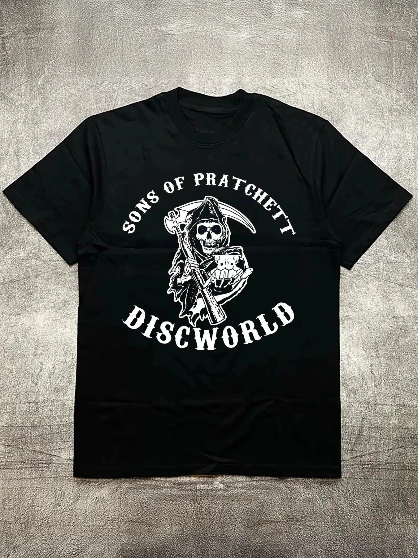 HOT SALE Reaper Pattern T-shirt Men's Casual Versatile Comfortable Loose Short-sleeved Cotton Crew Neck Top Men's Clothing